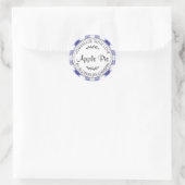Rustikale, hausgemachte Backwaren Apple Pie Blue K Runder Aufkleber (Tasche)