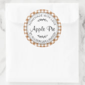 Rustikale, hausgemachte Backwaren Apple Pie Bronze Runder Aufkleber (Tasche)