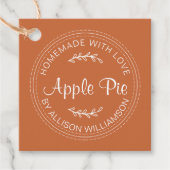 Rustikale, hausgemachte Backwaren Apple Pie Burnt  Geschenkanhänger (Vorderseite)