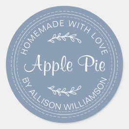 Rustikale, hausgemachte Backwaren Apple Pie Denim  Runder Aufkleber