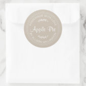Rustikale, hausgemachte Backwaren Apple Pie Gray Runder Aufkleber (Tasche)