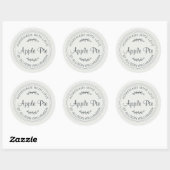 Rustikale, hausgemachte Backwaren Apple Pie Gray Runder Aufkleber (Blatt)
