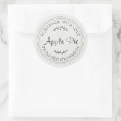 Rustikale, hausgemachte Backwaren Apple Pie Gray Runder Aufkleber (Tasche)