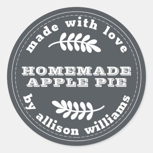 Rustikale, hausgemachte Backwaren Apple Pie Off Bl Runder Aufkleber (Vorderseite)