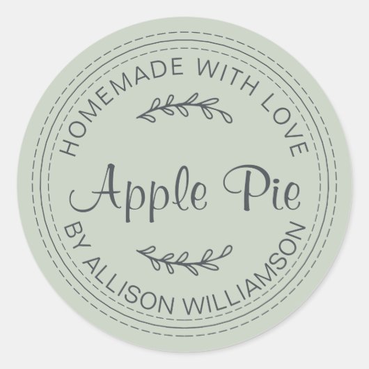 Rustikale, hausgemachte Backwaren Apple Pie Pastel Runder Aufkleber (Vorderseite)