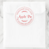 Rustikale, hausgemachte Backwaren Apple Pie Red Wh Runder Aufkleber (Tasche)