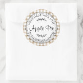 Rustikale hausgemachte Backwaren Apple Pie Sand Ka Runder Aufkleber (Tasche)