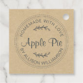 Rustikale, hausgemachte Backwaren Apple Pie Schwar Geschenkanhänger (Rückseite)
