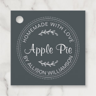 Rustikale, hausgemachte Backwaren Apple Pie Schwar Geschenkanhänger