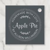 Rustikale, hausgemachte Backwaren Apple Pie Schwar Geschenkanhänger (Rückseite)