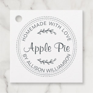 Rustikale, hausgemachte Backwaren Apple Pie Schwar Geschenkanhänger
