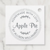 Rustikale, hausgemachte Backwaren Apple Pie Schwar Geschenkanhänger (Rückseite)