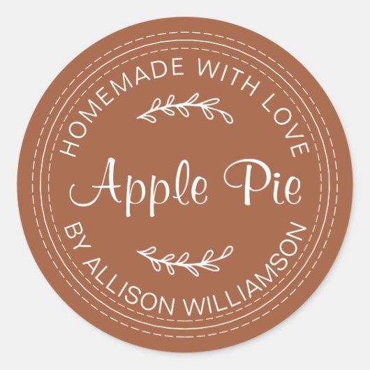 Rustikale, hausgemachte Backwaren Apple Pie TerraC Runder Aufkleber (Vorderseite)
