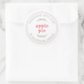 Rustikale, hausgemachte Backwaren Apple Pie White Runder Aufkleber (Tasche)