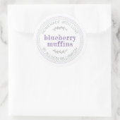 Rustikale, hausgemachte Backwaren Blueberry Muffin Runder Aufkleber (Tasche)