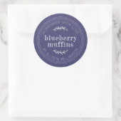 Rustikale, hausgemachte Backwaren Blueberry Muffin Runder Aufkleber (Tasche)