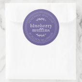 Rustikale, hausgemachte Backwaren Blueberry Muffin Runder Aufkleber (Tasche)