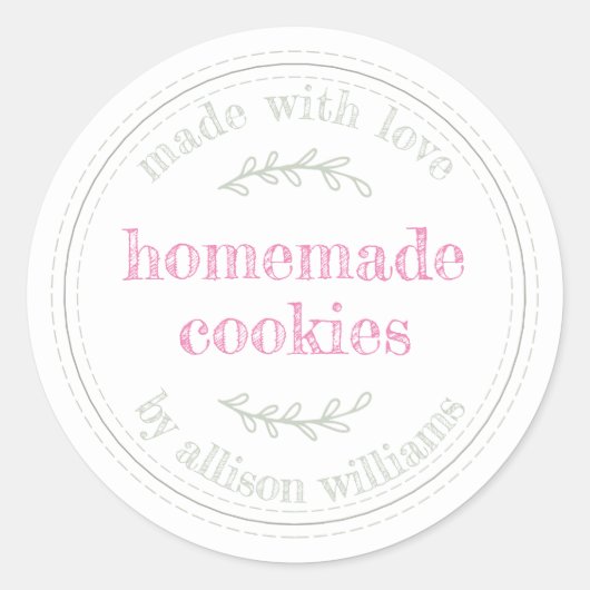 Rustikale, hausgemachte Backwaren Cookies Runder Aufkleber (Vorderseite)