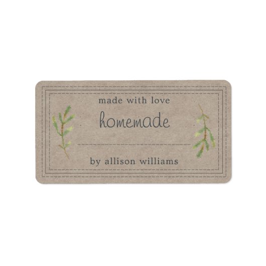 Rustikale, hausgemachte Backwaren Jam Can Kraft Pa Adressaufkleber (Vorne)