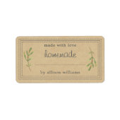 Rustikale, hausgemachte Backwaren Jam Can Kraft Pa Adressaufkleber (Vorne)