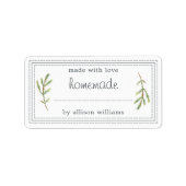 Rustikale hausgemachte Backwaren Jam Can Pine Spri Adressaufkleber (Vorne)