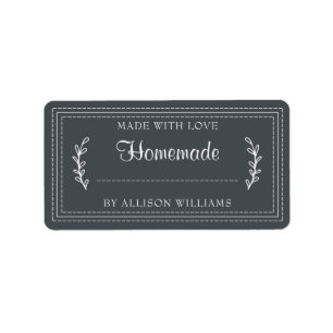 Rustikale, hausgemachte Backwaren Jam Canning Blac Adressaufkleber