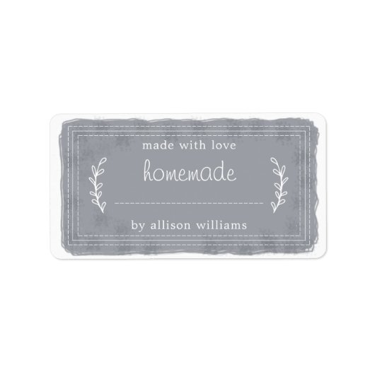 Rustikale, hausgemachte Backwaren Jam Canning Dark Adressaufkleber (Vorne)