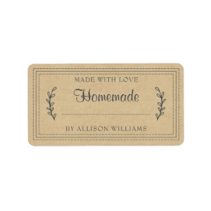 Rustikale, hausgemachte Backwaren Jam Canning Kraf Adressaufkleber