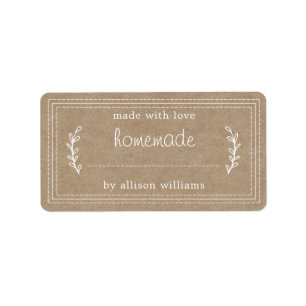 Rustikale, hausgemachte Backwaren Jam Canning Kraf Adressaufkleber