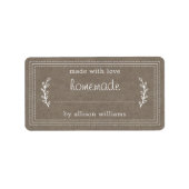 Rustikale, hausgemachte Backwaren Jam Canning Kraf Adressaufkleber (Vorne)