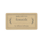 Rustikale, hausgemachte Backwaren Jam Canning Kraf Adressaufkleber (Vorne)