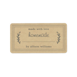 Rustikale, hausgemachte Backwaren Jam Canning Kraf Adressaufkleber