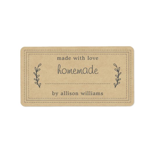 Rustikale, hausgemachte Backwaren Jam Canning Kraf Adressaufkleber (Vorne)