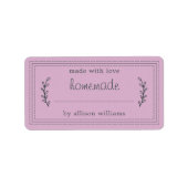 Rustikale, hausgemachte Backwaren Jam Canning Lila Adressaufkleber (Vorne)