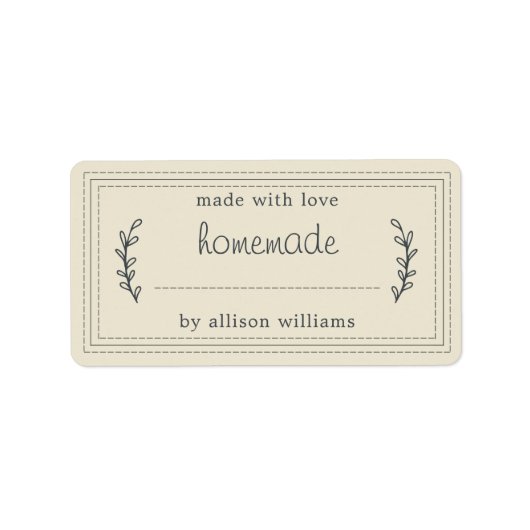 Rustikale, hausgemachte Backwaren Jam kann antikes Adressaufkleber (Vorne)