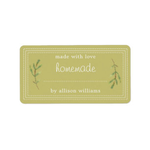 Rustikale hausgemachte Backwaren Jam kann grün leb Adressaufkleber