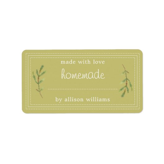 Rustikale hausgemachte Backwaren Jam kann grün leb Adressaufkleber (Vorne)