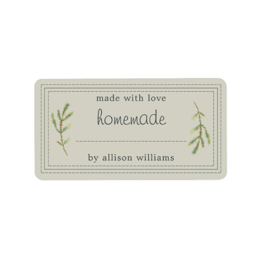 Rustikale, hausgemachte Backwaren Jam kann Grün si Adressaufkleber (Vorne)