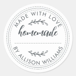 Rustikale, hausgemachte Backwaren Jam Schwarz-weiß Runder Aufkleber