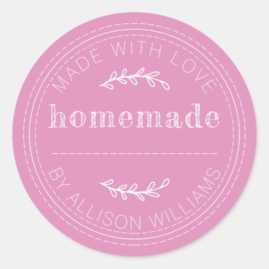 Rustikale hausgemachte Backwaren Marmelade Can Fuc Runder Aufkleber (Vorderseite)