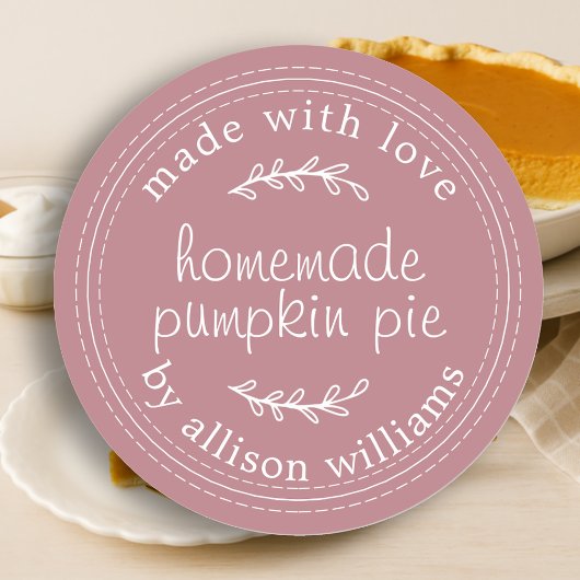 Rustikale, hausgemachte Backwaren Pumpkin Pie Dust Runder Aufkleber
