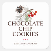 Rustikale, hausgemachte Backwaren Quadratischer Aufkleber (Vorderseite)