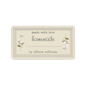 Rustikale, hausgemachte Baumwolle mit antikem Weiß Adressaufkleber (Vorne)