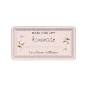 Rustikale hausgemachte Baumwolle rosa Adressaufkleber (Vorne)