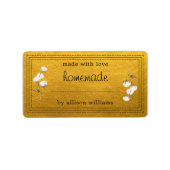 Rustikale, hausgemachte Baumwolle Sprig Gold Adressaufkleber (Vorne)