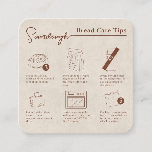 Rustikale, hausgemachte Beschaffung von Brot Quadratische Visitenkarte (Vorderseite)