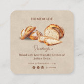 Rustikale, hausgemachte Beschaffung von Brot Quadratische Visitenkarte (Rückseite)