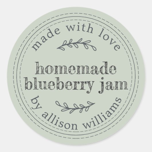 Rustikale hausgemachte Blaubeere Jam Canning Paste Runder Aufkleber (Vorderseite)