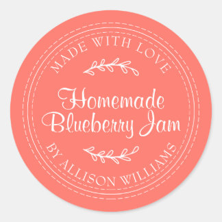 Rustikale hausgemachte Blueberry Jam Canning Brigh Runder Aufkleber