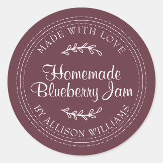 Rustikale hausgemachte Blueberry Jam Canning Burgu Runder Aufkleber